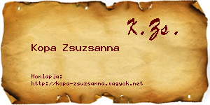 Kopa Zsuzsanna névjegykártya
